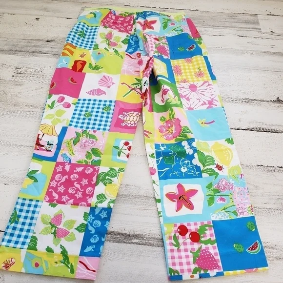 Bamboo Traders Capris Cropped Pants Flamingos Turtles Size 6 - Picture 5 of 7